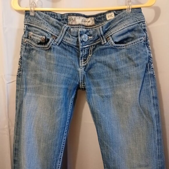 BKE Jeans The Buckle sz 25L Sabrina Slim Boot Designer Denim Dark wash (30x33) - Picture 7 of 10